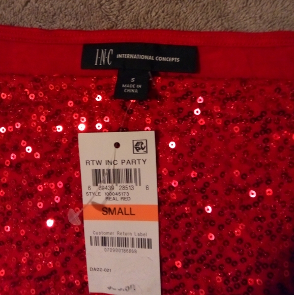 NWT - LS Sequin Cold Shoulder Top - Picture 2 of 3